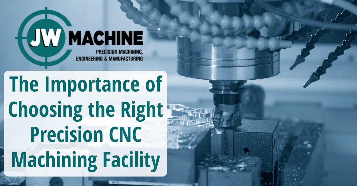 The Importance of Choosing the Right Precision CNC Machining Facility Selecting the right precision CNC machining facility is a critical decision that can significantly impact the quality, efficiency, and overall success of your manufacturing project. The right precision CNC machining facility not only offers advanced machinery and skilled technicians but also understands the specific requirements of your industry and product. When you partner with JW Machine, you benefit from precise tolerances, consistent quality control, and timely delivery, all essential factors in maintaining your competitive edge. JW Machine offers flexibility in production and can handle everything from prototypes to production manufacturing and contract manufacturing to small part machining and everything in between. The machine shop professionals at JW Machine prioritize clear communication and collaboration, keeping you informed at every stage of the process and allowing for adjustments when necessary. Choosing a precision CNC machining facility without expertise, equipment, certifications, and attention to detail can lead to costly delays, subpar components, and frustration. Partnering with JW Machine will pay dividends in the long run, as we ensure your project is completed to exact specifications and on schedule! At JW Machine, precision, quality, and reliability are at the heart of everything we do. Whether you need simple contract manufacturing, intricate prototype to production manufacturing, or full-scale production runs, our ISO 9001 and AS 9100 certified machine shop is equipped with advanced precision CNC machining technologies including 5-Axis machining, close tolerance machining, laser cutting, laser engraving, close tolerance machining, small part machining and more. Multi-tasking machining centers (MTM) are trending and deliver exceptional results tailored to your specific needs. JW Machine invests in technology, priding ourselves on being more than just a machine shop; we are your dedicated partner committed to helping you achieve your manufacturing goals with confidence and ease. Are you ready to experience superior craftsmanship and dependable support? Contact JW Machine and let us bring your next project to life with the precision and expertise you deserve today!